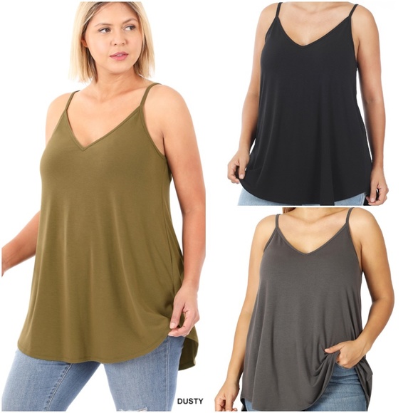 Olive Essential tee flow Cami Tank - Picture 1 of 5